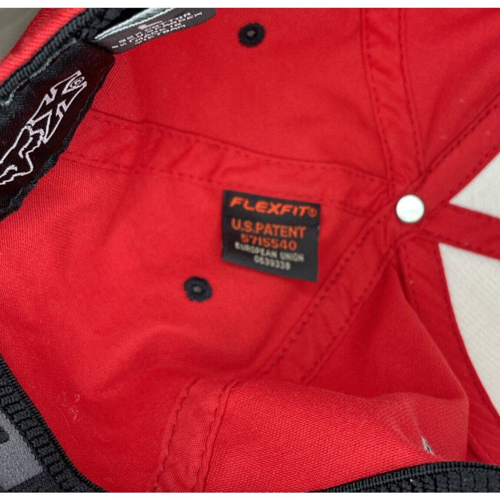 Fox Racing Hat Red White Logo Flex fit Size L Baseball Cap Riding Co - Picture 8 of 9